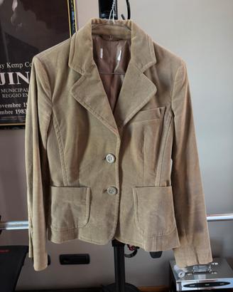 Blazer in velluto beige tg S