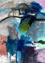 acrilico e gessetti su tela