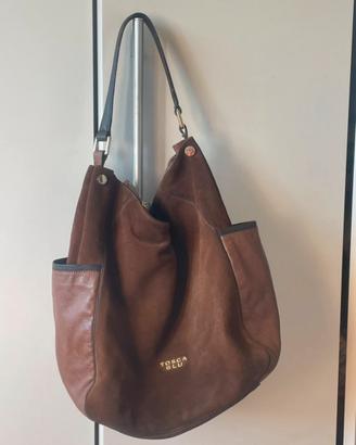 Borsa pelle e camoscio Tosca Blu
