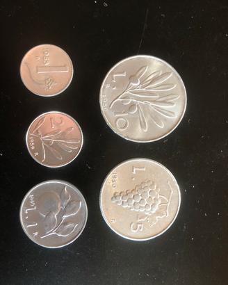 Repubblica Italiana Lire 1-1-2-5-10