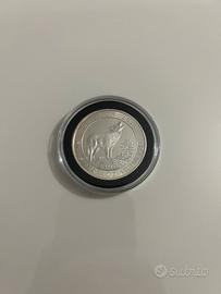 2 dollari Canada lupo in argento