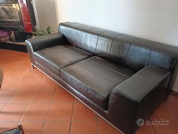 Divano in pelle nera 3 posti