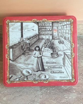 Scatola in Latta Biscuits Massilly France Vintage