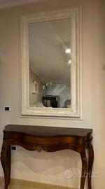Console in legno massello e specchio