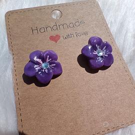 NUOVO orecchini Fiori Viola