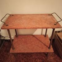 Carrellino vintage in marmo e ferro primi ’900