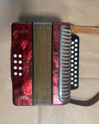 Fisarmonica Hohner Erica G/C red legno 42 note