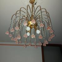 Lampadario cascata in vetro di Murano