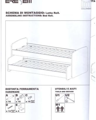 Letto singolo trasformabile in secondo letto