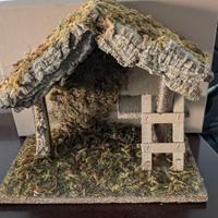 Capanna presepe legno e sughero 