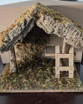 Capanna presepe legno e sughero 