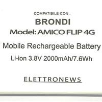 Batteria per Brondi Amico Flip 4G  - Mai Usata -