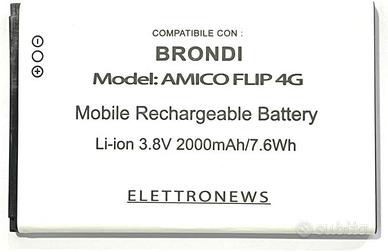 Batteria per Brondi Amico Flip 4G  - Mai Usata -