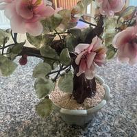 Bonsai in vetro giada e ceramica cinese