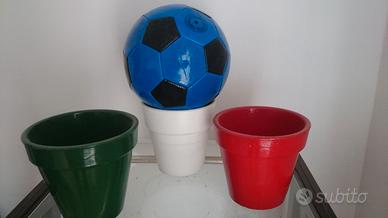 3 vasetti tricolore in terracotta