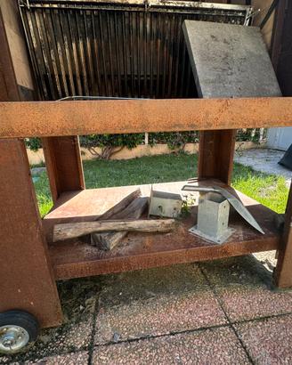 Barbecue caminetto Vulcano in corten