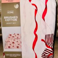 Copripiumone matrimoniale fiocchi rossi 200x200 cm