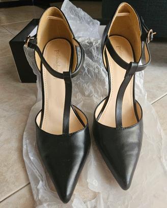 Scarpe pelle nero con cinturino 