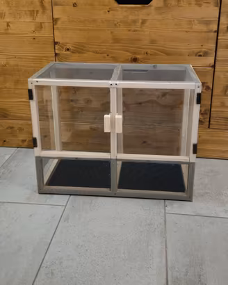 Terrario due scomparti insetti rettili 40cm