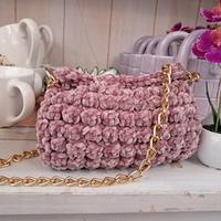 Borsa di velluto crochet