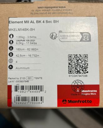 Treppiede Manfrotto Element MII AL BK