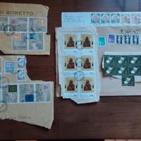 francobolli misti , usati, su frammenti