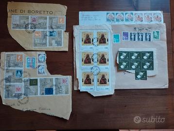 francobolli misti , usati, su frammenti