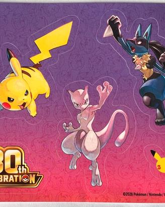 Foglio adesivi Pokémon 30° Anniversario