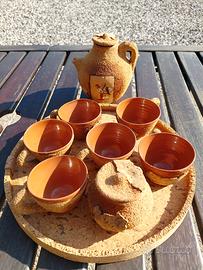servizio da te in ceramica e sughero sardo 