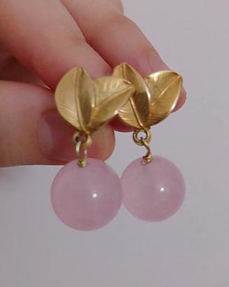 orecchini in quarzo rosa