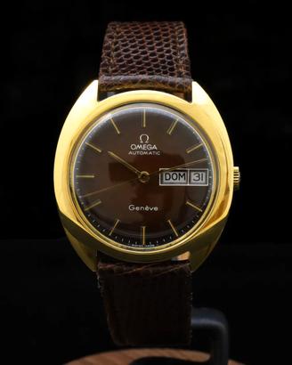 Omega Genève Daydate 70s 18 kt gold rare brown