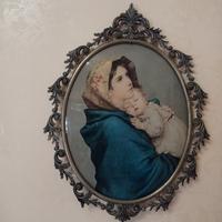 Quadro ovale in ottone Madonnina cm43xcm21