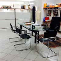 scrivania metallo e cristallo  cm 205x 89