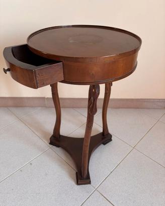 TAVOLINO TONDO LEGNO MASSICCIO STILE CLASSICO