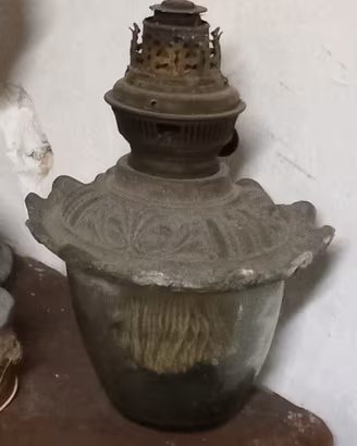 Lampada a cherosene vintage, fine 1800
