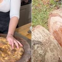 tagliere di ciliegio  e mandorlo