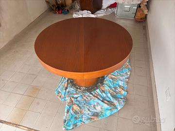 tavolo legno massiccio marmo allungabile noce