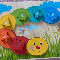Puzzle incastro numeri e forme per bambini