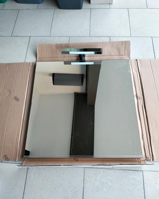 Specchio 70x70 con lampada LED + pensile 30x70