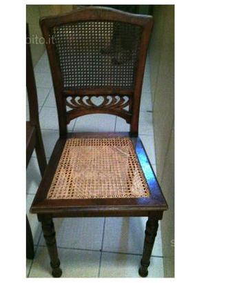 Sedia legno tedesca con schienale paglia vienna