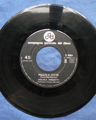 45 giri Gigliola Cinquetti piccola città-miilie