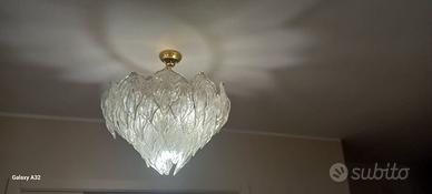 Lampadario Originale A.V. Mazzega Murano Foglie Gh