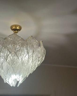 Lampadario Originale A.V. Mazzega Murano Foglie Gh