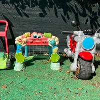 Moto, porta, tagliaerba giocattoli