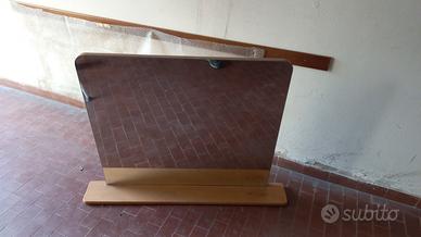 specchio bagno con mensola in  legno massello 