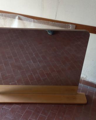 specchio bagno con mensola in  legno massello 