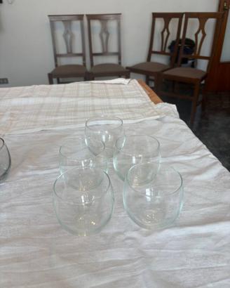 5 Bicchieri Bassi Bombati in Vetro a Palloncino