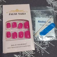 PRESS ON NAILS UNGHIE FINTE TIPS color fucsia