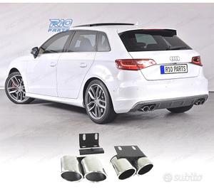 TERMINALI SCARICO AUDI A3 8V 13- LOOK S CROMO
