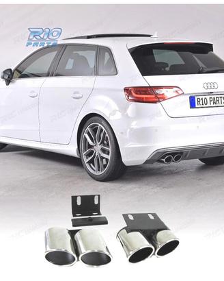 TERMINALI SCARICO AUDI A3 8V 13- LOOK S CROMO